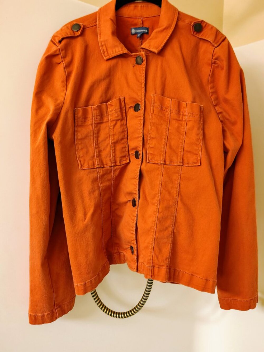 Democracy XL Burnt Orange Rust Stretch Utility Jacket